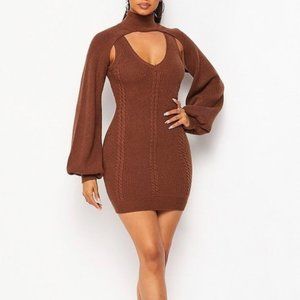 Restocked!!! 🚨 Cozy 2-Piece Cable Knit Sweater Dress (Medium)